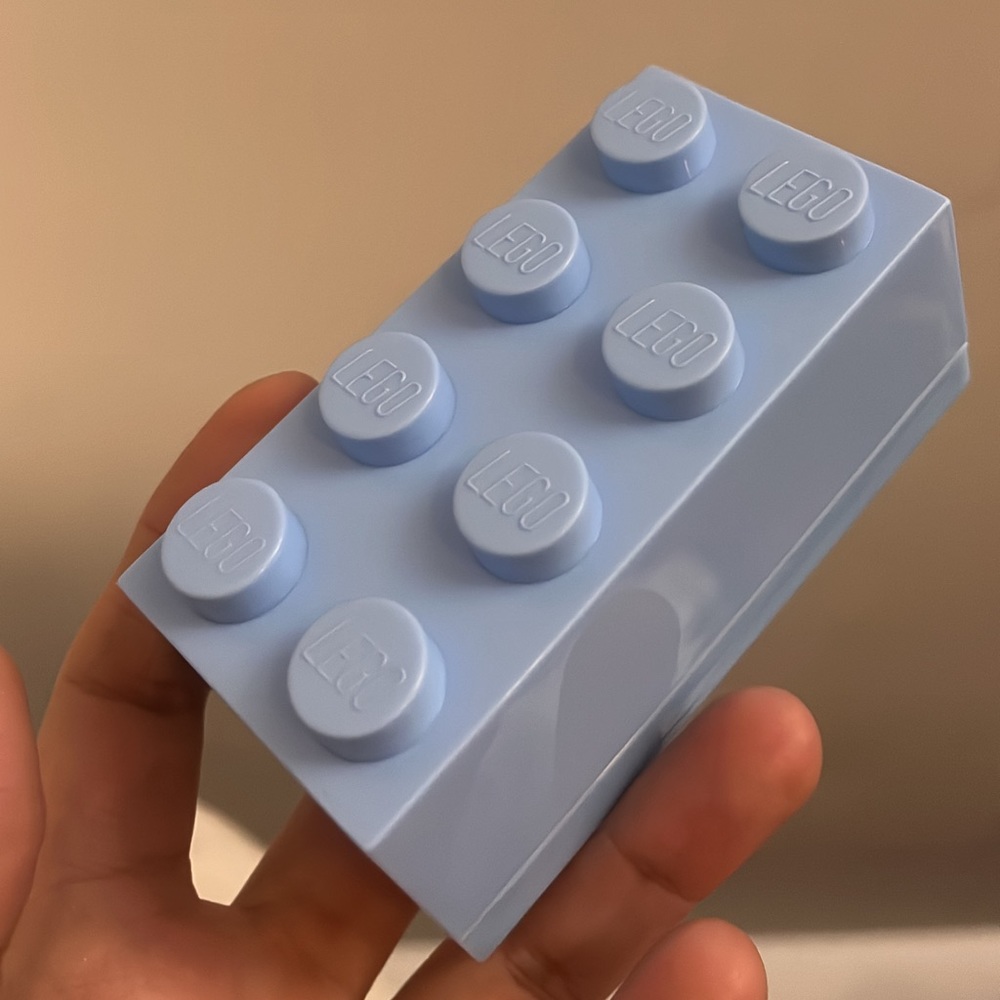 LEGO Mini Box Block Container Pastel Blue Jewelry Trinket Case Candies Kawaii